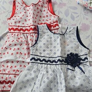 Charming Red and White Kids Dress Set